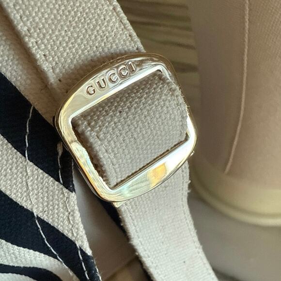 Gucci Sporty Script Navy Striped Hat Large - Picture 7 of 10